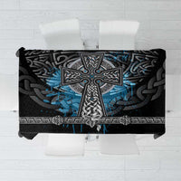 Thor Hammer Viking Tablecloth with Celtic Knots and Blue Splatter Norse Heritage Tribute - Wonder Print Shop