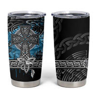 Thor Hammer Viking Tumbler Cup with Celtic Knots and Blue Splatter Norse Heritage Tribute - Wonder Print Shop