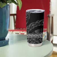 Thor Hammer Viking Tumbler Cup with Celtic Knots and Blue Splatter Norse Heritage Tribute - Wonder Print Shop