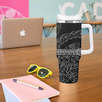 Thor Hammer Viking Tumbler With Handle with Celtic Knots and Blue Splatter Norse Heritage Tribute - Wonder Print Shop