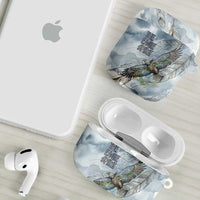 The Eagle Spirit Native American AirPods Case Soaring Bald Eagle and Tribal Feathers Watercolor Sky - Wonder Print Shop