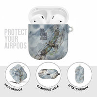 The Eagle Spirit Native American AirPods Case Soaring Bald Eagle and Tribal Feathers Watercolor Sky - Wonder Print Shop