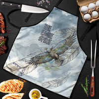 The Eagle Spirit Native American Apron Soaring Bald Eagle and Tribal Feathers Watercolor Sky - Wonder Print Shop