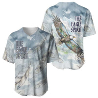 The Eagle Spirit Native American Baseball Jersey Soaring Bald Eagle and Tribal Feathers Watercolor Sky - Wonder Print Shop