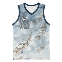The Eagle Spirit Native American Basketball Jersey Soaring Bald Eagle and Tribal Feathers Watercolor Sky - Wonder Print Shop