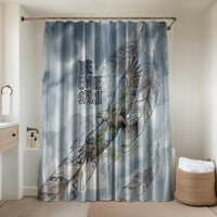 The Eagle Spirit Native American Bathroom Set Soaring Bald Eagle and Tribal Feathers Watercolor Sky - Wonder Print Shop
