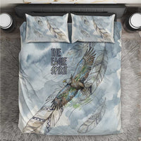 The Eagle Spirit Native American Bedding Set Soaring Bald Eagle and Tribal Feathers Watercolor Sky - Wonder Print Shop