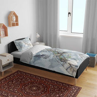 The Eagle Spirit Native American Bedding Set Soaring Bald Eagle and Tribal Feathers Watercolor Sky - Wonder Print Shop
