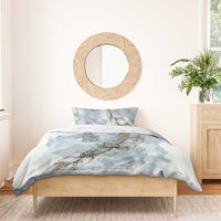 The Eagle Spirit Native American Bedding Set Soaring Bald Eagle and Tribal Feathers Watercolor Sky - Wonder Print Shop