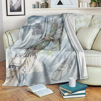 The Eagle Spirit Native American Blanket Soaring Bald Eagle and Tribal Feathers Watercolor Sky - Wonder Print Shop