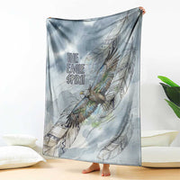 The Eagle Spirit Native American Blanket Soaring Bald Eagle and Tribal Feathers Watercolor Sky - Wonder Print Shop