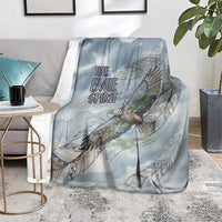 The Eagle Spirit Native American Blanket Soaring Bald Eagle and Tribal Feathers Watercolor Sky - Wonder Print Shop