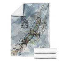 The Eagle Spirit Native American Blanket Soaring Bald Eagle and Tribal Feathers Watercolor Sky - Wonder Print Shop