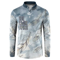 The Eagle Spirit Native American Button Sweatshirt Soaring Bald Eagle and Tribal Feathers Watercolor Sky - Wonder Print Shop