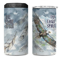 The Eagle Spirit Native American 4 in 1 Can Cooler Tumbler Soaring Bald Eagle and Tribal Feathers Watercolor Sky - Wonder Print Shop