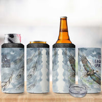 The Eagle Spirit Native American 4 in 1 Can Cooler Tumbler Soaring Bald Eagle and Tribal Feathers Watercolor Sky - Wonder Print Shop