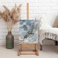 The Eagle Spirit Native American Canvas Wall Art Soaring Bald Eagle and Tribal Feathers Watercolor Sky - Wonder Print Shop