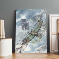 The Eagle Spirit Native American Canvas Wall Art Soaring Bald Eagle and Tribal Feathers Watercolor Sky - Wonder Print Shop