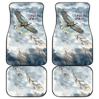 The Eagle Spirit Native American Car Mats Soaring Bald Eagle and Tribal Feathers Watercolor Sky - Wonder Print Shop