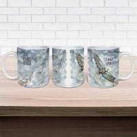 The Eagle Spirit Native American Ceramic Mug Soaring Bald Eagle and Tribal Feathers Watercolor Sky - Wonder Print Shop