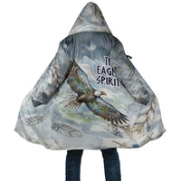 The Eagle Spirit Native American Cloak Soaring Bald Eagle and Tribal Feathers Watercolor Sky - Wonder Print Shop