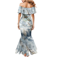 The Eagle Spirit Native American Family Matching Mermaid Dress and Hawaiian Shirt Soaring Bald Eagle and Tribal Feathers Watercolor Sky - Wonder Print Shop