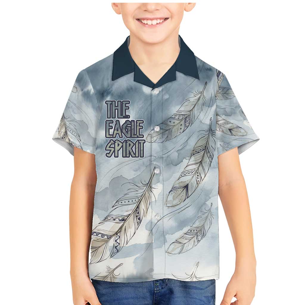 The Eagle Spirit Native American Family Matching Mermaid Dress and Hawaiian Shirt Soaring Bald Eagle and Tribal Feathers Watercolor Sky - Wonder Print Shop