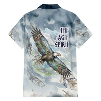 The Eagle Spirit Native American Family Matching Off The Shoulder Long Sleeve Dress and Hawaiian Shirt Soaring Bald Eagle and Tribal Feathers Watercolor Sky - Wonder Print Shop