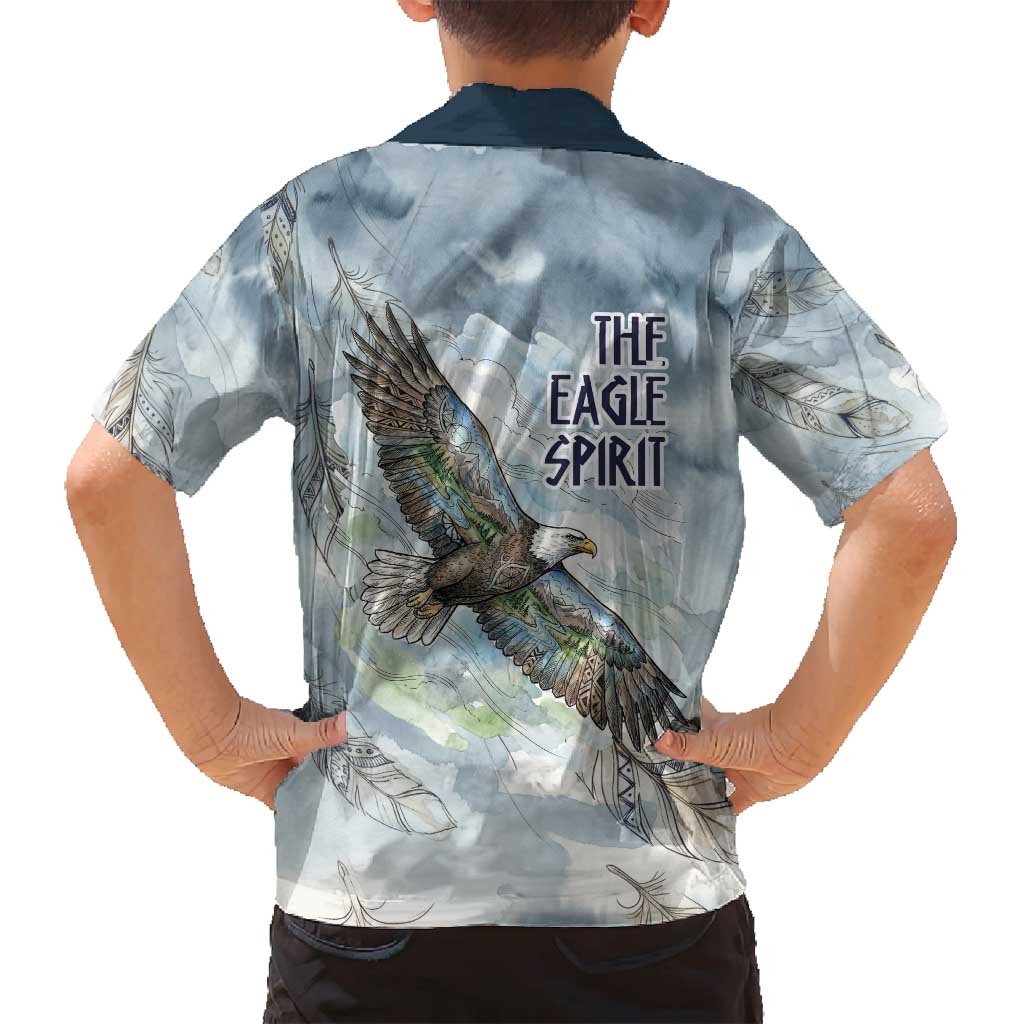 The Eagle Spirit Native American Family Matching Puletasi and Hawaiian Shirt Soaring Bald Eagle and Tribal Feathers Watercolor Sky - Wonder Print Shop