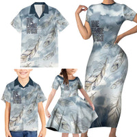 The Eagle Spirit Native American Family Matching Short Sleeve Bodycon Dress and Hawaiian Shirt Soaring Bald Eagle and Tribal Feathers Watercolor Sky - Wonder Print Shop