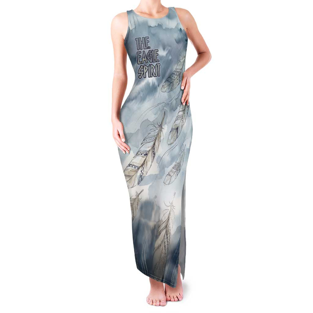 The Eagle Spirit Native American Family Matching Tank Maxi Dress and Hawaiian Shirt Soaring Bald Eagle and Tribal Feathers Watercolor Sky - Wonder Print Shop