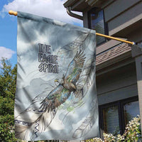 The Eagle Spirit Native American Garden Flag Soaring Bald Eagle and Tribal Feathers Watercolor Sky - Wonder Print Shop