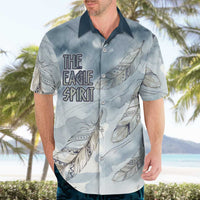 The Eagle Spirit Native American Hawaiian Shirt Soaring Bald Eagle and Tribal Feathers Watercolor Sky - Wonder Print Shop