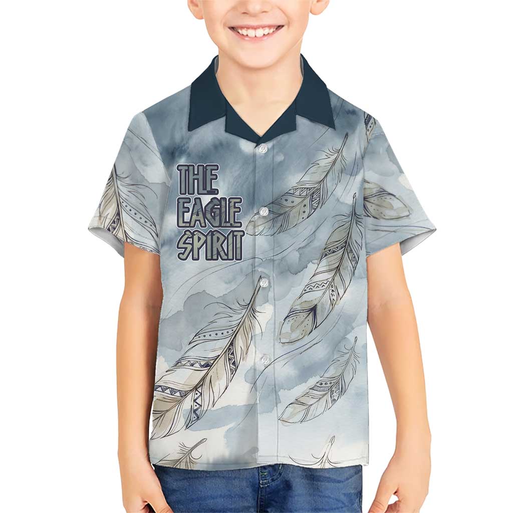 The Eagle Spirit Native American Hawaiian Shirt Soaring Bald Eagle and Tribal Feathers Watercolor Sky - Wonder Print Shop