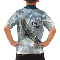 The Eagle Spirit Native American Hawaiian Shirt Soaring Bald Eagle and Tribal Feathers Watercolor Sky - Wonder Print Shop