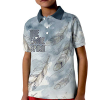 The Eagle Spirit Native American Kid Polo Shirt Soaring Bald Eagle and Tribal Feathers Watercolor Sky - Wonder Print Shop