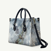 The Eagle Spirit Native American Leather Bag Soaring Bald Eagle and Tribal Feathers Watercolor Sky - Wonder Print Shop
