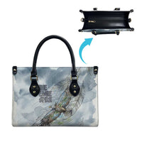 The Eagle Spirit Native American Leather Bag Soaring Bald Eagle and Tribal Feathers Watercolor Sky - Wonder Print Shop