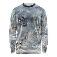 The Eagle Spirit Native American Long Sleeve Shirt Soaring Bald Eagle and Tribal Feathers Watercolor Sky - Wonder Print Shop