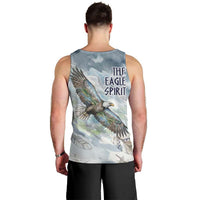 The Eagle Spirit Native American Men Tank Top Soaring Bald Eagle and Tribal Feathers Watercolor Sky - Wonder Print Shop