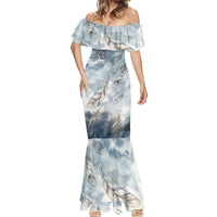 The Eagle Spirit Native American Mermaid Dress Soaring Bald Eagle and Tribal Feathers Watercolor Sky - Wonder Print Shop