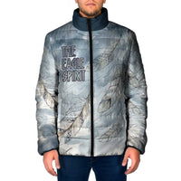 The Eagle Spirit Native American Padded Jacket Soaring Bald Eagle and Tribal Feathers Watercolor Sky - Wonder Print Shop