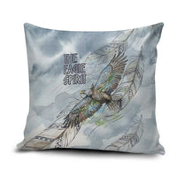 The Eagle Spirit Native American Pillow Cover Soaring Bald Eagle and Tribal Feathers Watercolor Sky - Wonder Print Shop