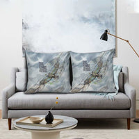 The Eagle Spirit Native American Pillow Cover Soaring Bald Eagle and Tribal Feathers Watercolor Sky - Wonder Print Shop