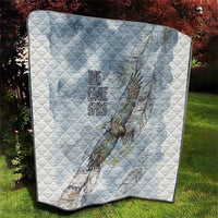 The Eagle Spirit Native American Quilt Soaring Bald Eagle and Tribal Feathers Watercolor Sky - Wonder Print Shop