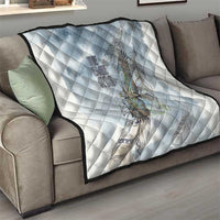 The Eagle Spirit Native American Quilt Soaring Bald Eagle and Tribal Feathers Watercolor Sky - Wonder Print Shop