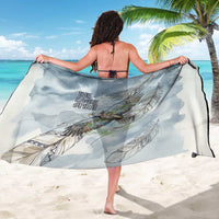 The Eagle Spirit Native American Sarong Soaring Bald Eagle and Tribal Feathers Watercolor Sky - Wonder Print Shop