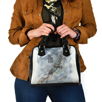 The Eagle Spirit Native American Shoulder Handbag Soaring Bald Eagle and Tribal Feathers Watercolor Sky - Wonder Print Shop