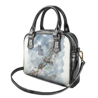 The Eagle Spirit Native American Shoulder Handbag Soaring Bald Eagle and Tribal Feathers Watercolor Sky - Wonder Print Shop