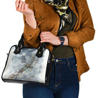 The Eagle Spirit Native American Shoulder Handbag Soaring Bald Eagle and Tribal Feathers Watercolor Sky - Wonder Print Shop
